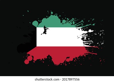 Kuwait Flag With Grunge Effect Design. It will be used t-shirt graphics, print, poster and Background.