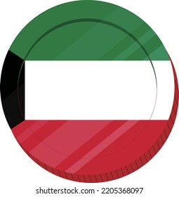 Kuwait Flag hand drawn, Kuwaiti dinar hand drawn