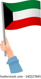 kuwait flag in hand icon