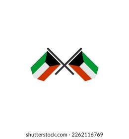 Kuwait flag icon set, Kuwait independence day icon set vector sign symbol