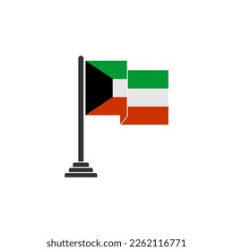 Juego de iconos de bandera de Kuwait, símbolo del símbolo del vector del día de la independencia de Kuwait