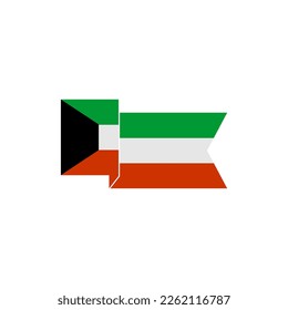 Kuwait-Flaggensymbol-Set, Kuwait-Unabhängigkeitstag-Symbol auf Vektorsymbol