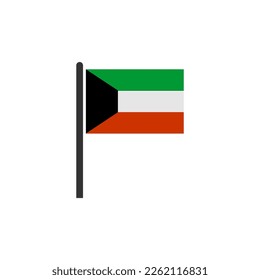 Juego de iconos de bandera de Kuwait, símbolo del símbolo del vector del día de la independencia de Kuwait