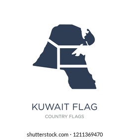 Kuwait flag icon. Trendy flat vector Kuwait flag icon on white background from Country Flags collection, vector illustration can be use for web and mobile, eps10