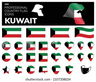 Kuwait Flag Icons Vector
Professional Country flag icons