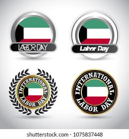 Kuwait Flag with labour day design vector 