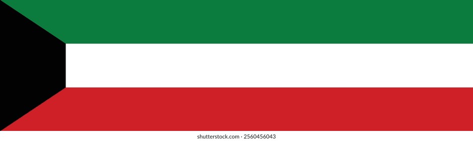 Kuwait flag long banner digital vector illustration