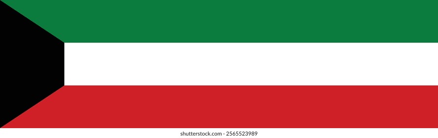 Kuwait flag long banner digital vector illustration