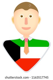Kuwait flag man icon