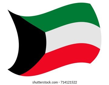 kuwait flag moved by the wind