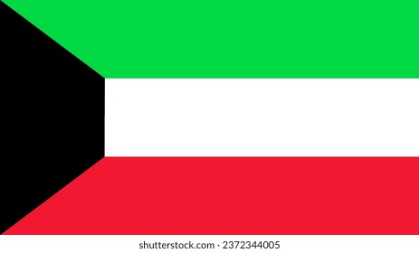 Kuwait Flag. National Kuwait flag. Flag of Kuwait. Flag of Kuwait Vector graphics