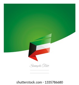 Kuwait flag New abstract origami green background banner vector