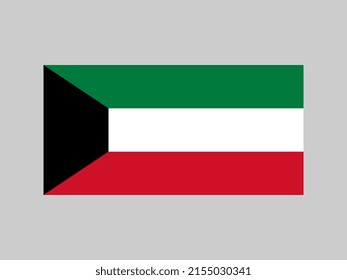 Bandera de Kuwait, colores oficiales y proporción. Ilustración vectorial.
