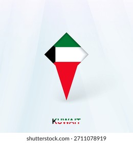 Kuwait Flag Pin Icon with Geometric Design. Vector illustration.