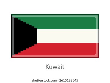 Kuwait flag. Pixel art style (vector)