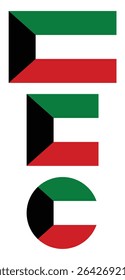 
Kuwait flag PNG vector. Kuwait square and round icon isolated on transparent PNG background. Kuwait flag icon.
