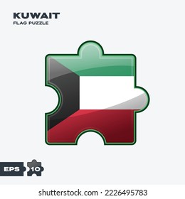 Kuwait flag puzzle pieces. vector illustration isolated on a white background