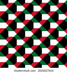 kuwait flag seamless pattern tradition concept. vector illustration. print, cover, paper, decoration, banner, etc
