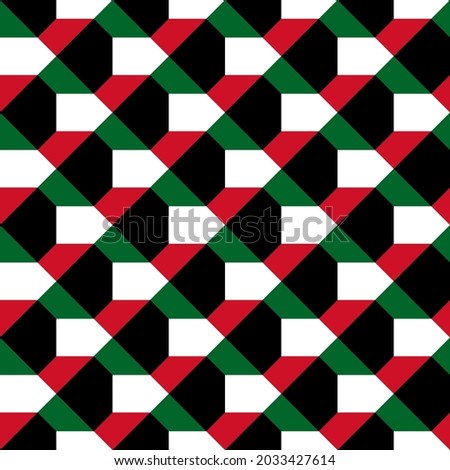 kuwait flag seamless pattern tradition concept. vector illustration. print, cover, paper, decoration, banner, etc
