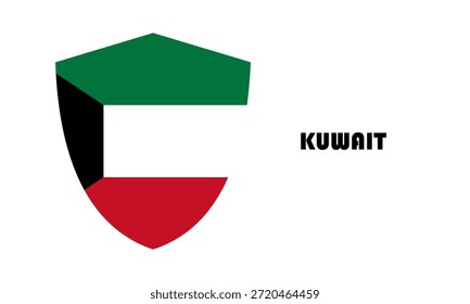 Bandera de Kuwait en forma de escudo (insignia)