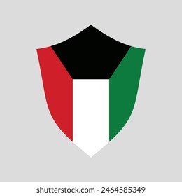 Kuwait Flag in Shield Shape Frame