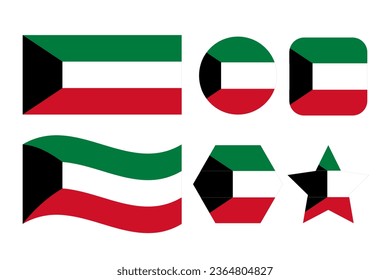 Kuwait flag simple illustration for independence day or election