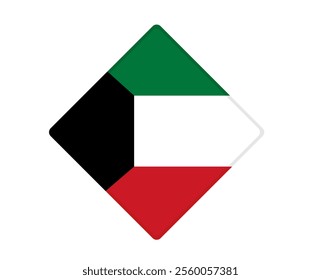 Kuwait flag square shaped. vector