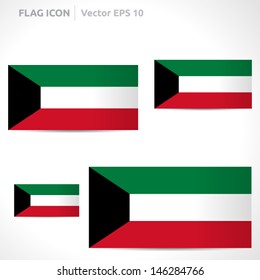 Kuwait flag template | vector symbol design | color red white green and black | icon set
