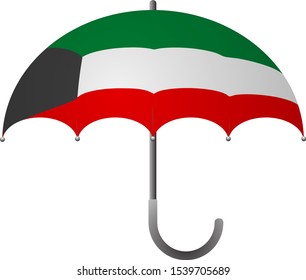 kuwait flag umbrella. Social security concept. National flag of Kuwait vector illustration