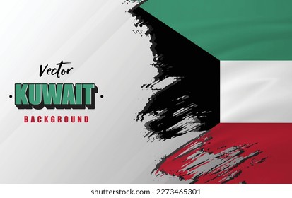 Kuwait flag vector background: Perfect for social media, greeting cards, posters, banners, promotions and backgrounds.