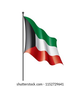 Kuwait flag, vector illustration on a white background