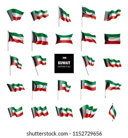 Kuwait flag, vector illustration on a white background