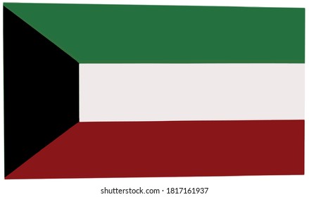 Ilustración del vector de bandera de Kuwait en fondo blanco