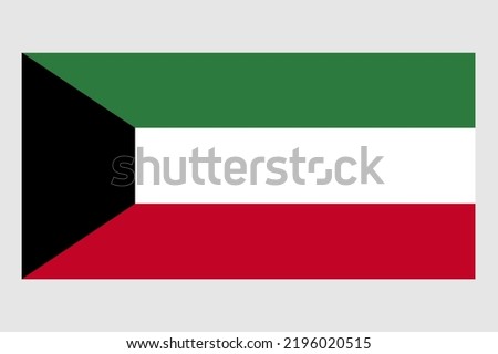 Kuwait flag vector, patriotic national symbol Kuwaiti flag, illustration correct color and size