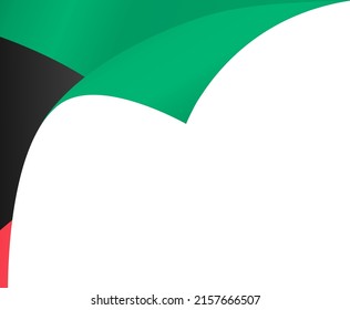 Kuwait flag wave  isolated  on png or transparent background,Symbol Kuwait. vector illustration