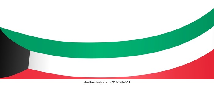 Kuwait flag wave  isolated  on  transparent background