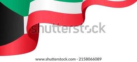 Kuwait flag wave  isolated  on png or transparent background,Symbol Kuwait. vector illustration