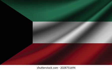 Kuwait flag waving. Background for patriotic and national design. Vector illustration
