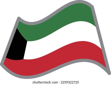 Kuwait fluttering national flag illustration vector material