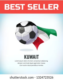 Kuwait football or soccer ball. Football national team. Vector illustration.