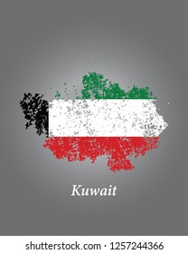 Kuwait grunge old state flag