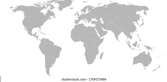 Kuwait highlighted on world map. Light gray background. Perfect for Business concepts, backdrop, backgrounds, sticker, label, poster, chart and wallpaper.