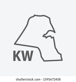 Kuwait icon line symbol. Isolated vector illustration of icon sign concept for your web site mobile app logo UI design.