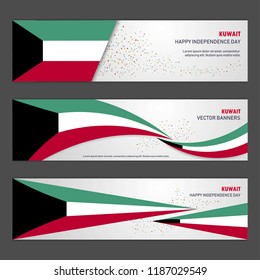 Kuwait independence day abstract background design banner and flyer, postcard, landscape, celebration vector illustration