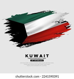 Kuwait Independence day design background with wavy flag vector.