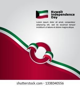 Kuwait Independence Day Flag Vector Template Design Illustration