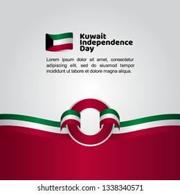 Kuwait Independence Day Flag Vector Template Design Illustration