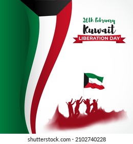 Kuwait liberation day vector illustration 