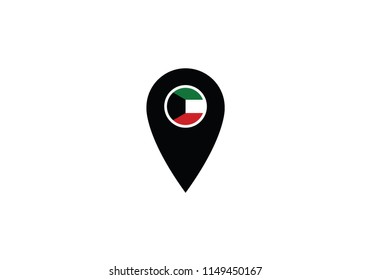 Kuwait location pin navigation label map