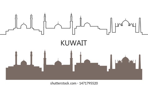 Kuwait logo. Isolated Kuwait architecture on white background